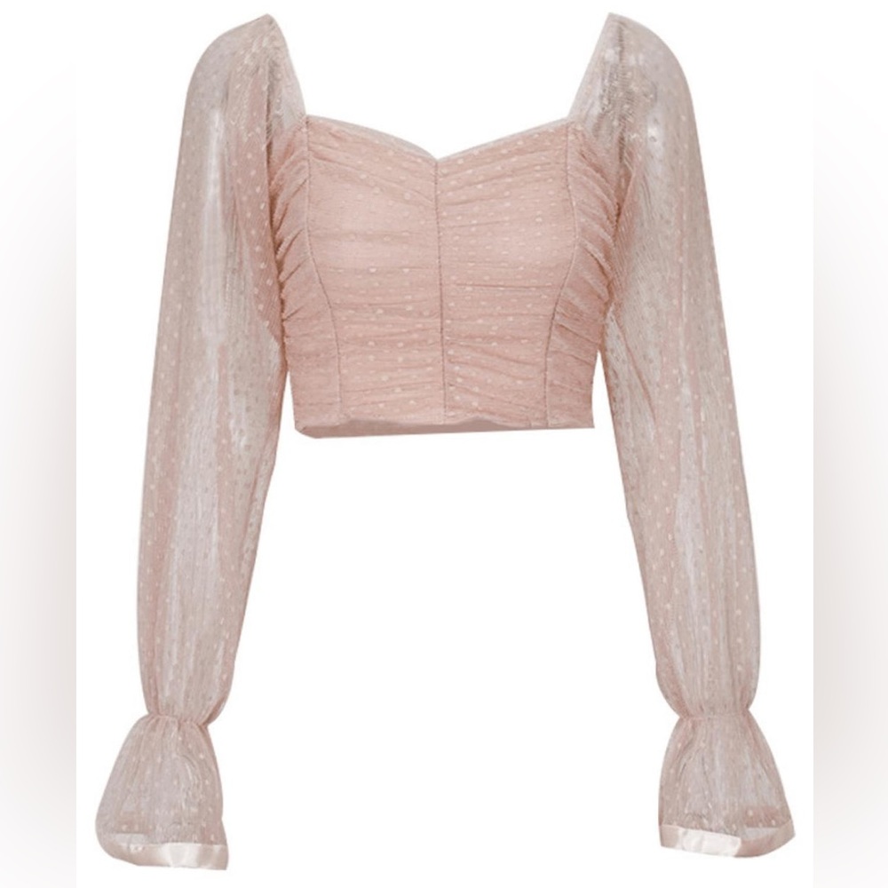 PINK POLKA DOT WRAP CHEST CROP TOP